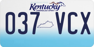 KY license plate 037VCX