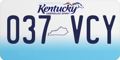 KY license plate 037VCY