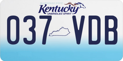 KY license plate 037VDB