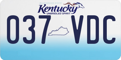 KY license plate 037VDC