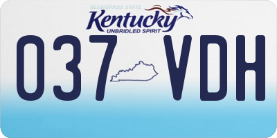 KY license plate 037VDH