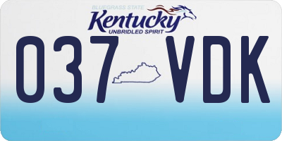 KY license plate 037VDK