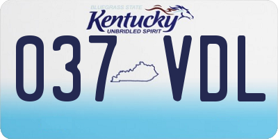 KY license plate 037VDL