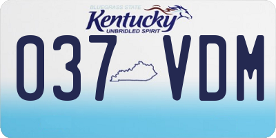 KY license plate 037VDM