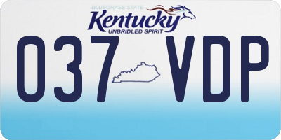 KY license plate 037VDP