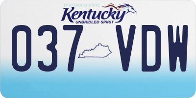 KY license plate 037VDW