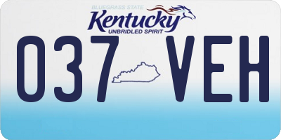 KY license plate 037VEH