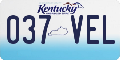 KY license plate 037VEL