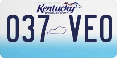 KY license plate 037VEO