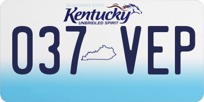 KY license plate 037VEP