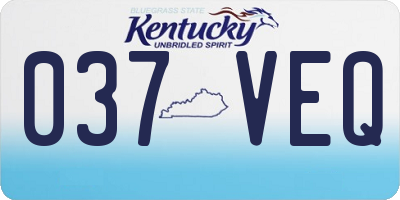 KY license plate 037VEQ