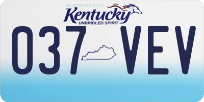 KY license plate 037VEV