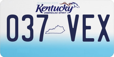 KY license plate 037VEX