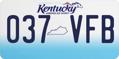 KY license plate 037VFB