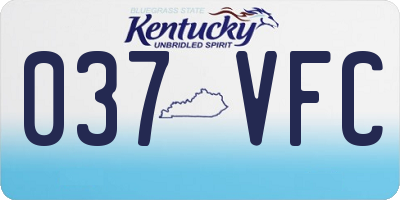 KY license plate 037VFC