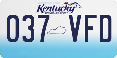 KY license plate 037VFD