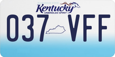KY license plate 037VFF