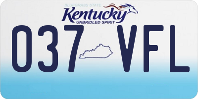 KY license plate 037VFL