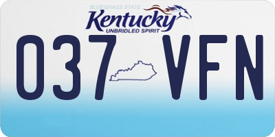 KY license plate 037VFN