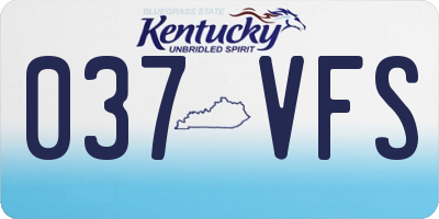 KY license plate 037VFS