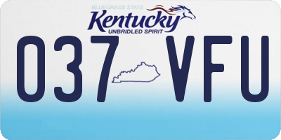 KY license plate 037VFU