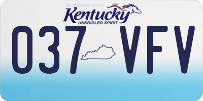 KY license plate 037VFV