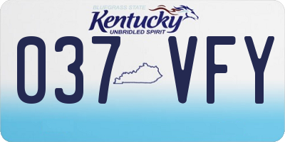 KY license plate 037VFY