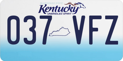KY license plate 037VFZ