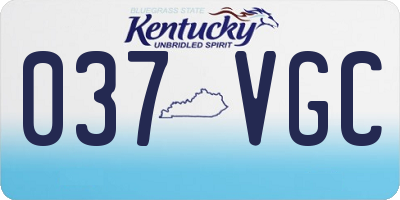 KY license plate 037VGC