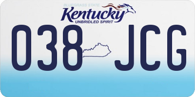 KY license plate 038JCG