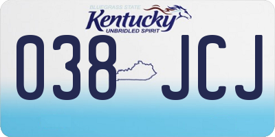 KY license plate 038JCJ