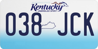 KY license plate 038JCK