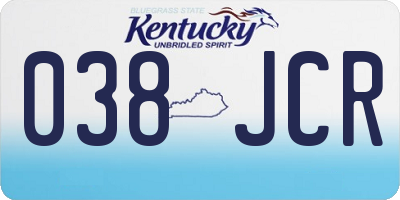 KY license plate 038JCR