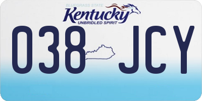 KY license plate 038JCY