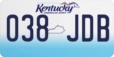 KY license plate 038JDB