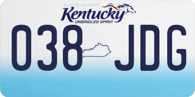 KY license plate 038JDG