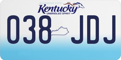 KY license plate 038JDJ