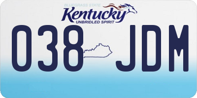 KY license plate 038JDM