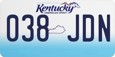 KY license plate 038JDN