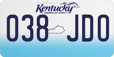 KY license plate 038JDO