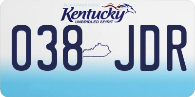 KY license plate 038JDR