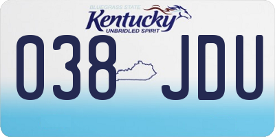KY license plate 038JDU