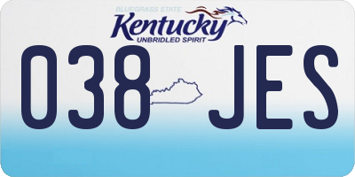KY license plate 038JES