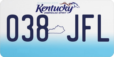 KY license plate 038JFL