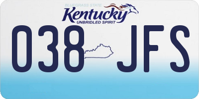 KY license plate 038JFS