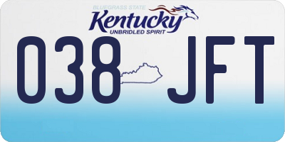 KY license plate 038JFT