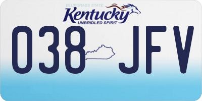 KY license plate 038JFV