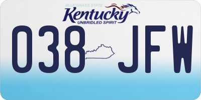 KY license plate 038JFW