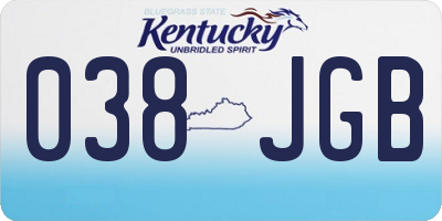 KY license plate 038JGB