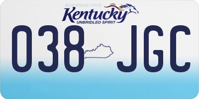 KY license plate 038JGC